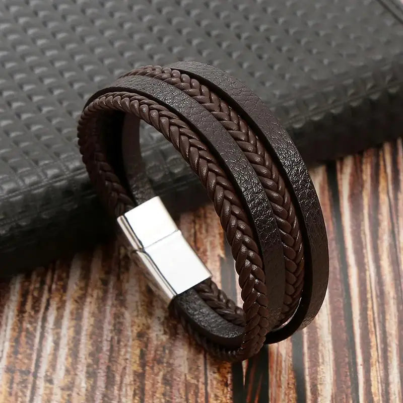 Bracelet en cuir tressé