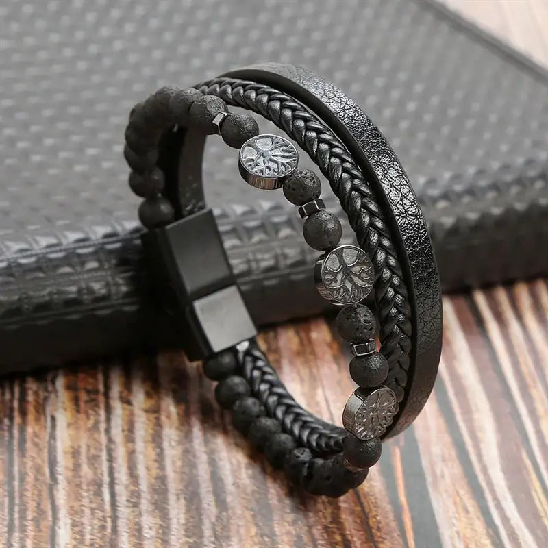 Bracelet Cuir et Perles