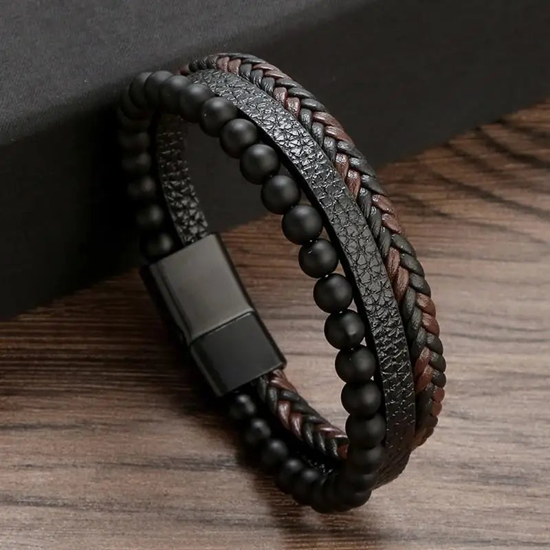 Bracelet Cuir et Perles