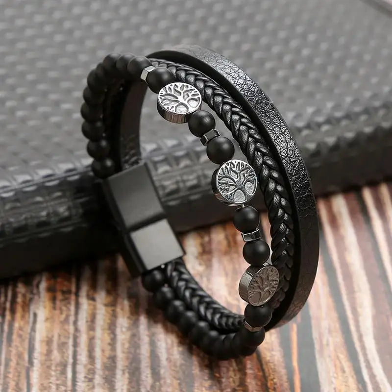 Bracelet Cuir et Perles