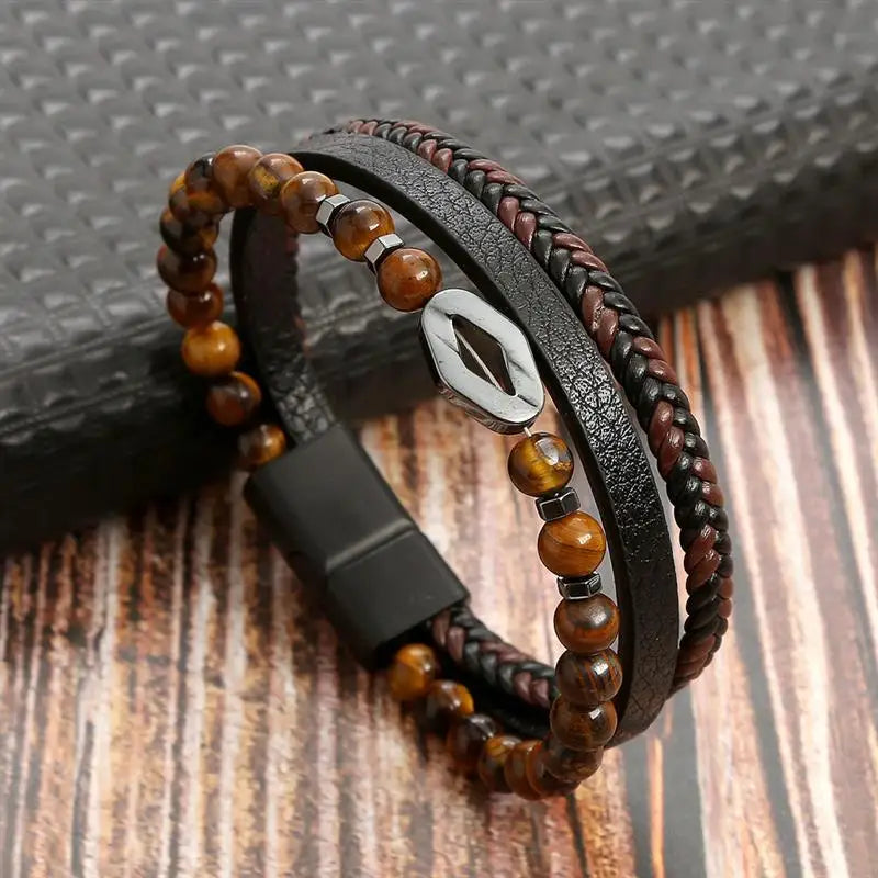 Bracelet Cuir et Perles