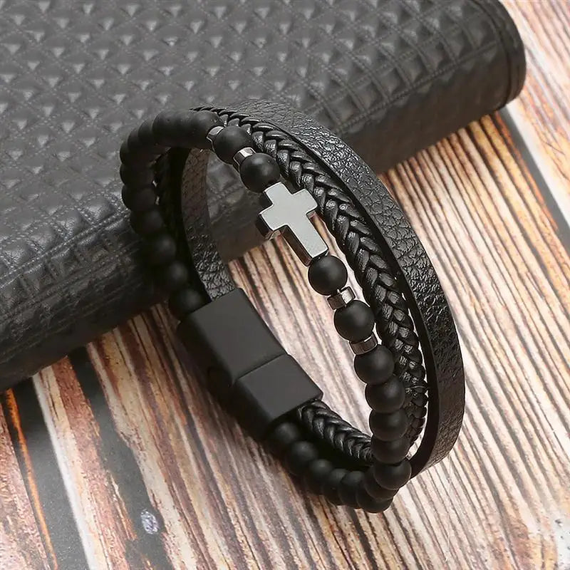 Bracelet Cuir et Perles