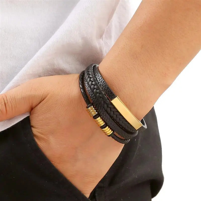 Bracelet en cuir tressé