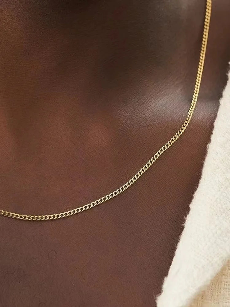 Men's Stainless Steel Necklace - Fine Cuban Chain