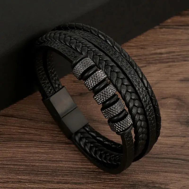 Bracelet en cuir tressé