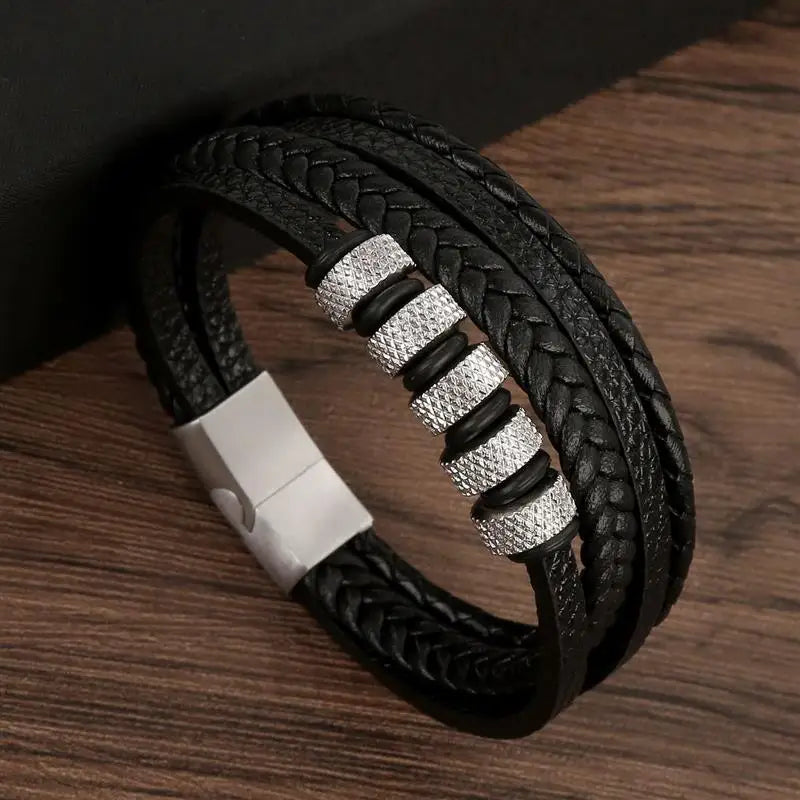 Bracelet en cuir tressé