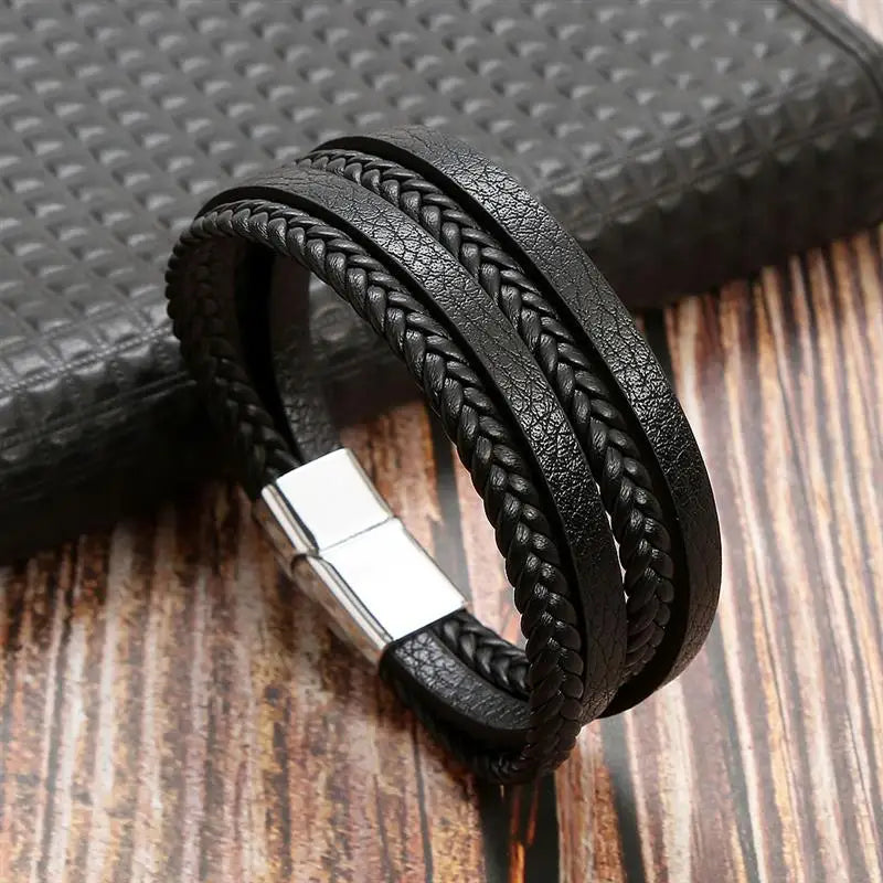 Bracelet en cuir tressé