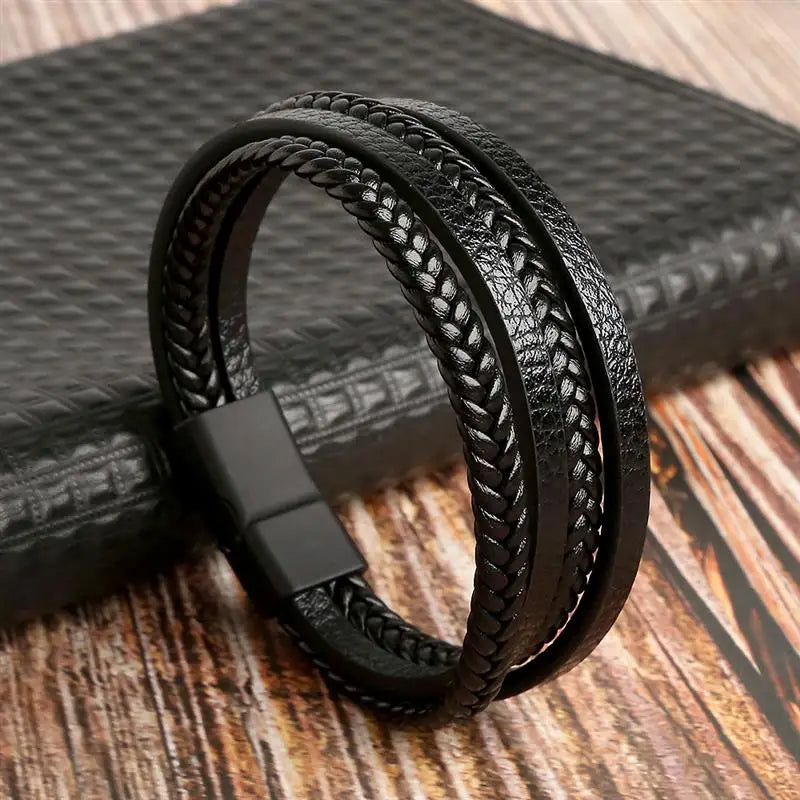 Bracelet en cuir tressé