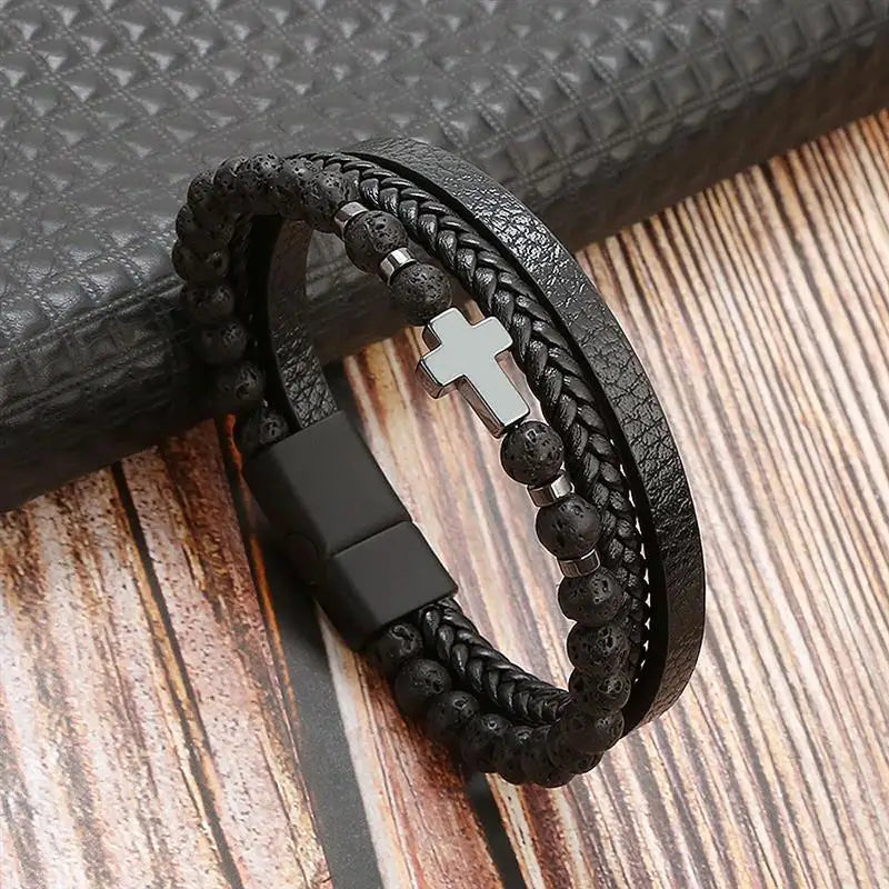 Bracelet Cuir et Perles