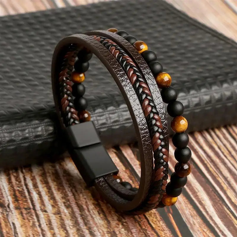 Bracelet Cuir et Perles