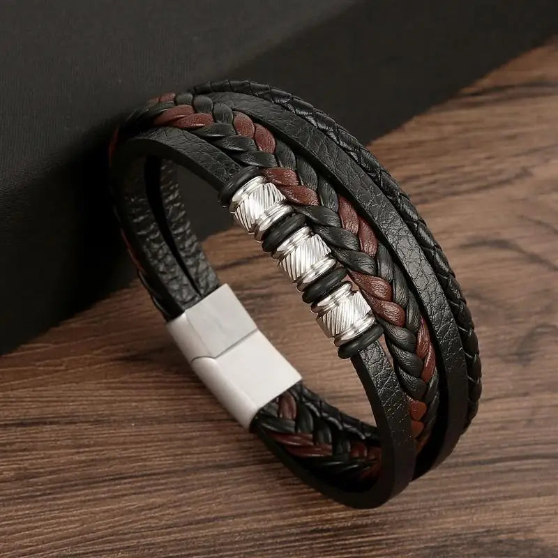 Bracelet en cuir tressé