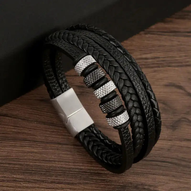 Bracelet en cuir tressé