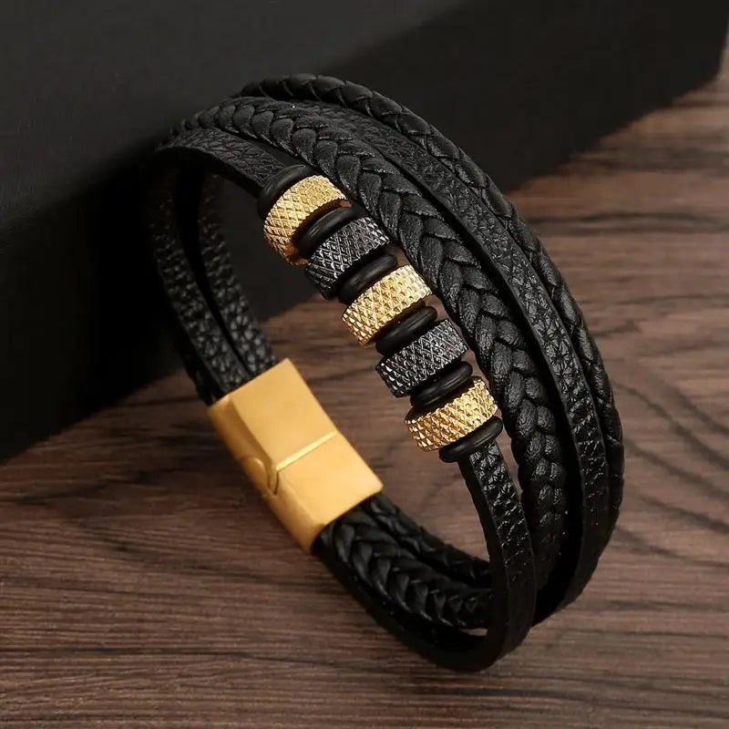 Bracelet en cuir tressé