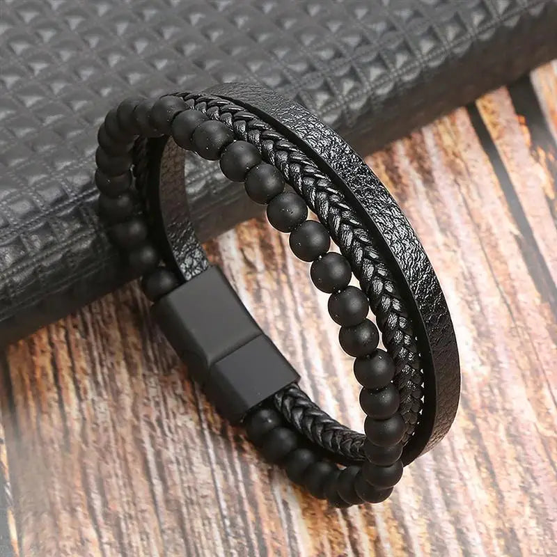 Bracelet Cuir et Perles