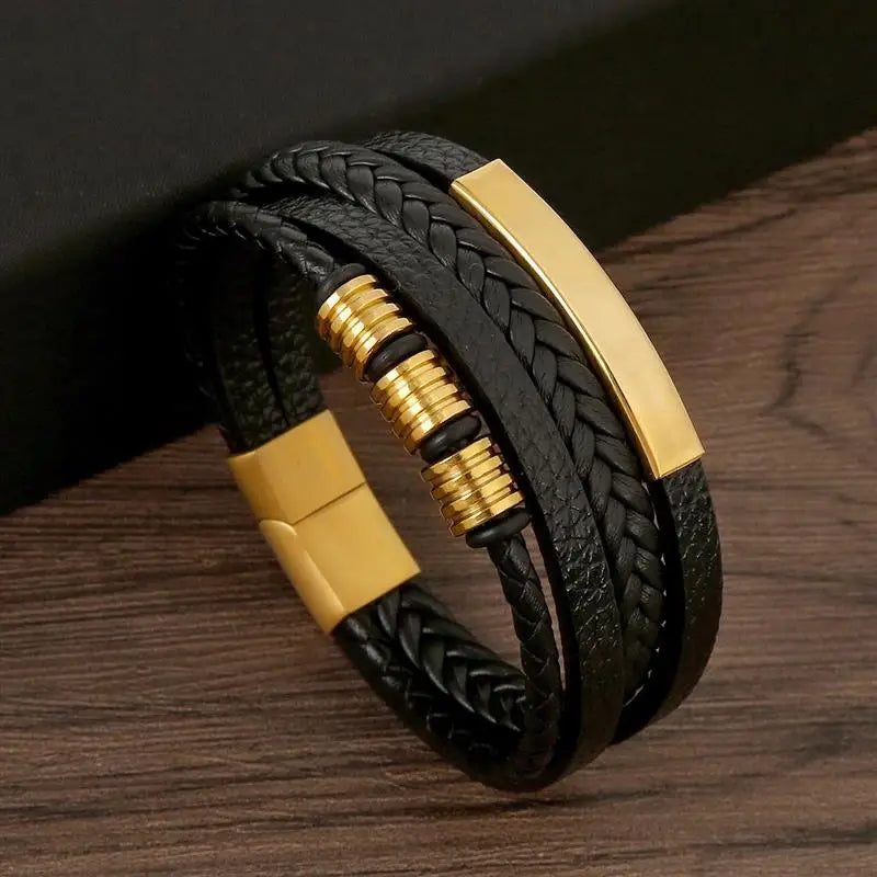 Bracelet en cuir tressé