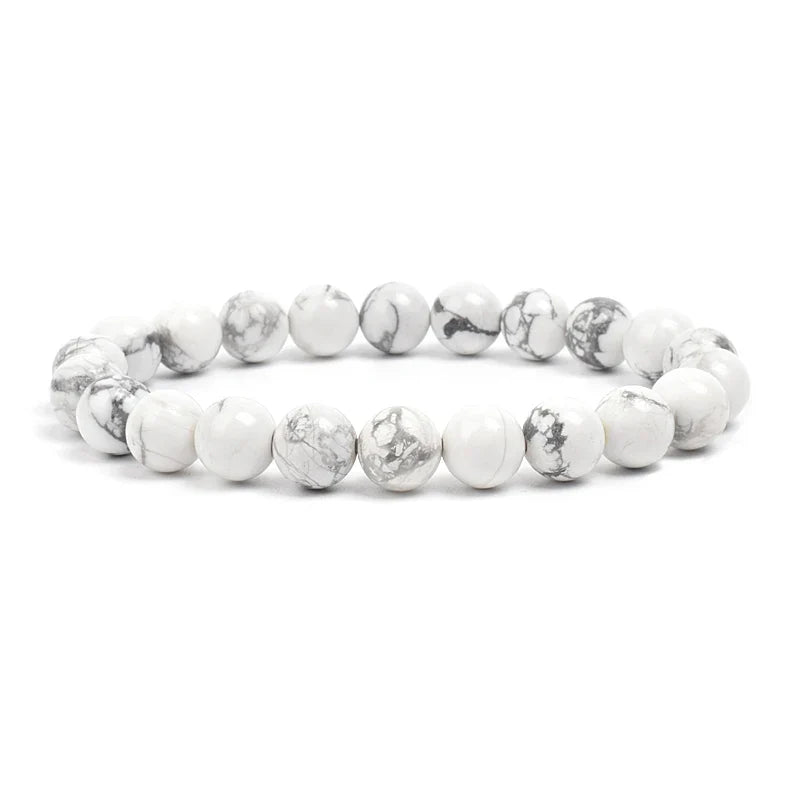 Bracelet pierre naturelle howlite blanche JustJewelry