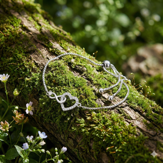 925 Silver Bracelet – Heart & Infinity Symbol