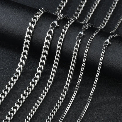 Men's Stainless Steel Necklace - Fine Cuban Chain