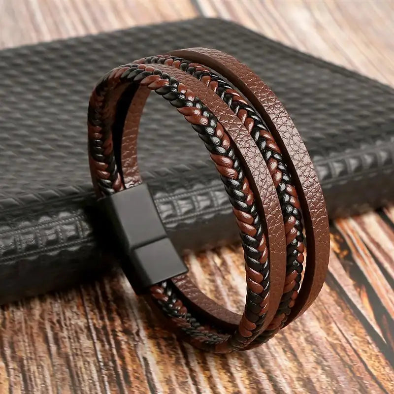 Bracelet en cuir tressé