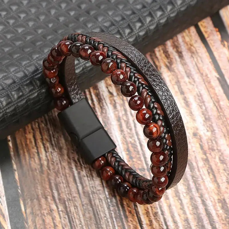 Bracelet Cuir et Perles