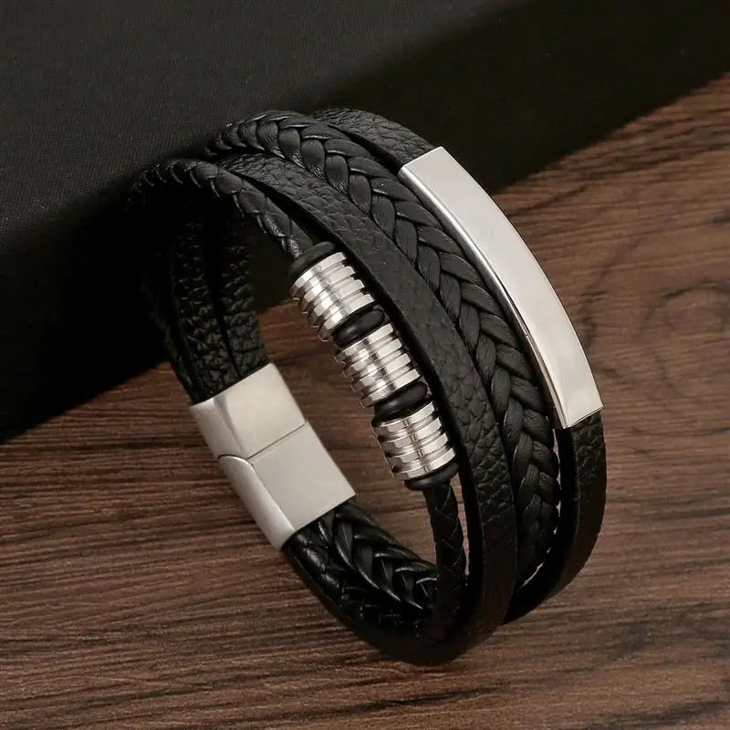 Bracelet en cuir tressé