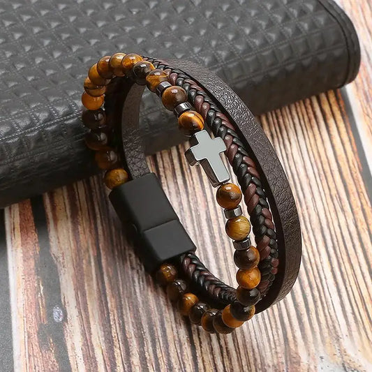 Bracelet Cuir et Perles