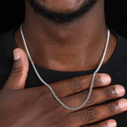 Men's Stainless Steel Necklace - Fine Cuban Chain