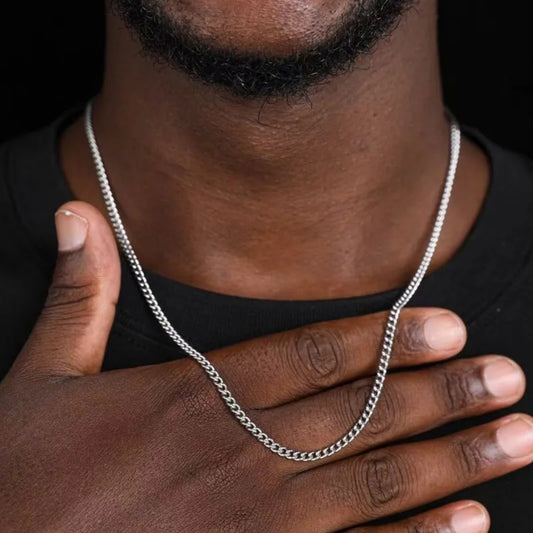 Men's Stainless Steel Necklace - Fine Cuban Chain
