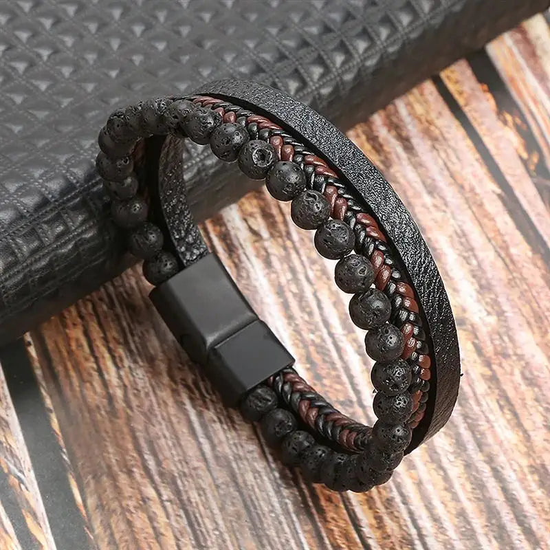 Bracelet Cuir et Perles