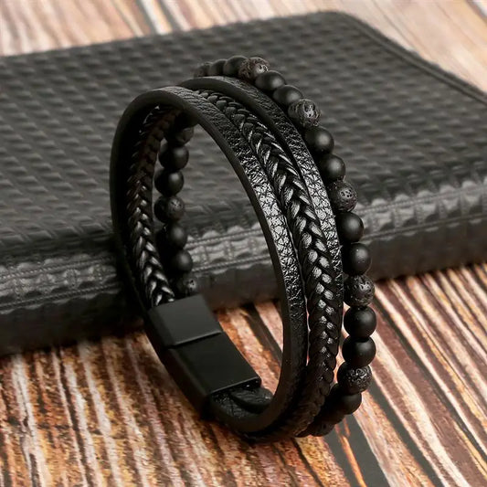 Bracelet Cuir et Perles