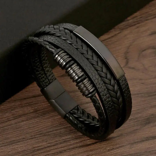 Bracelet en cuir tressé