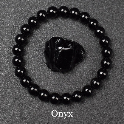 Elegant black onyx natural stones bracelet - JustJewelry