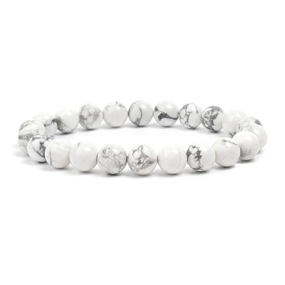 Bracelet pierre naturelle howlite blanche JustJewelry
