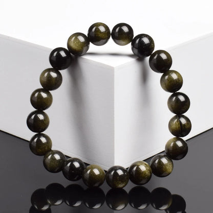 Elegant golden obsidian natural stone bracelet - JustJewelry