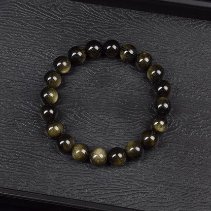 Elegant golden obsidian natural stone bracelet - JustJewelry