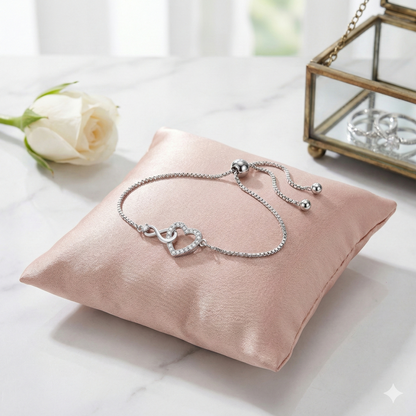 Bracelet en argent 925 – Symbole Cœur & Infini