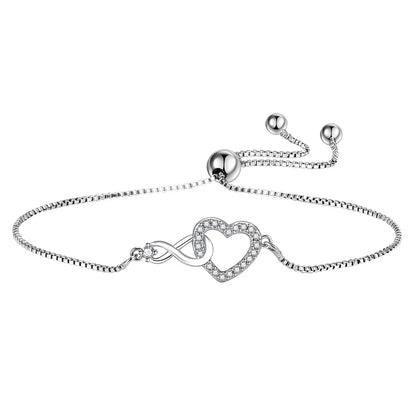 925 silver heart infinity symbol bracelet for woman - JustJewelry