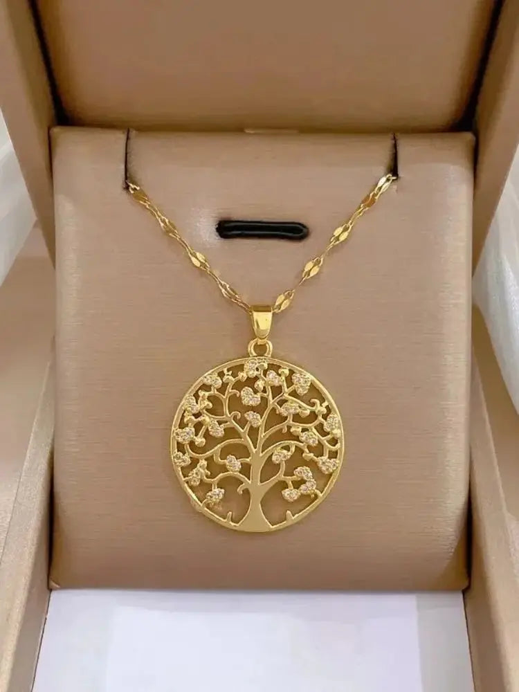 Elegant stored tree of life pendant necklace - JustJewelry